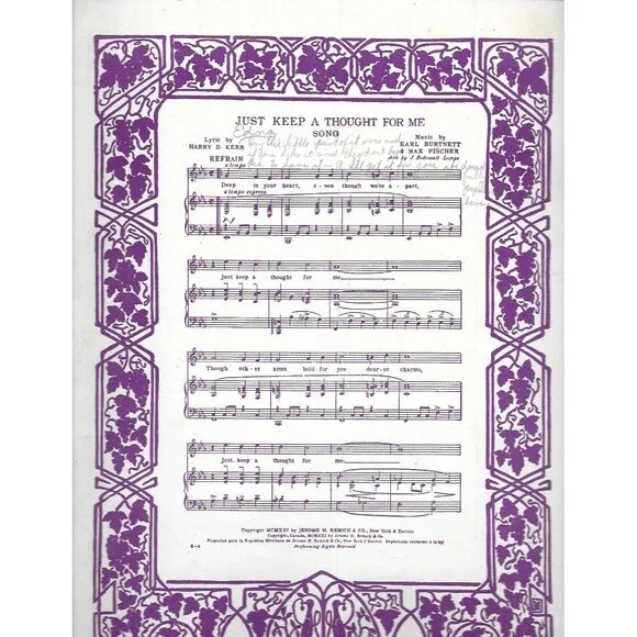 Why Dear 1921 Sheet Music Henry R Cohen Jerome Remick Art Deco Cover - Picture 2 of 4